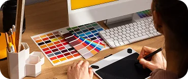 Paleta de cores e materiais de branding